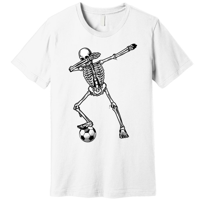 Dab Dabbing Skeleton Football Soccer Premium T-Shirt