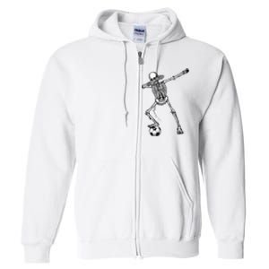 Dab Dabbing Skeleton Football Soccer Full Zip Hoodie