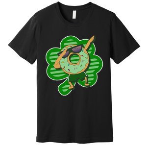 Dabbing Donut St Patricks Day Irish Shamrock Funnys Premium T-Shirt