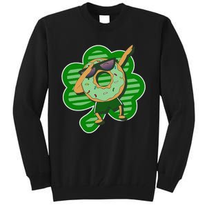 Dabbing Donut St Patricks Day Irish Shamrock Funnys Tall Sweatshirt