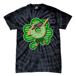 Dabbing Donut St Patricks Day Irish Shamrock Funnys Tie-Dye T-Shirt