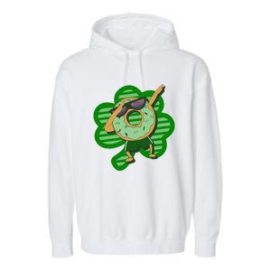 Dabbing Donut St Patricks Day Irish Shamrock Funnys Garment-Dyed Fleece Hoodie