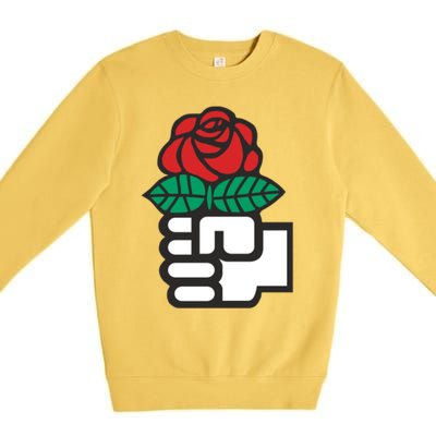 Dsa Democratic Socialists America Flowers Gift Meaningful Gift Premium Crewneck Sweatshirt