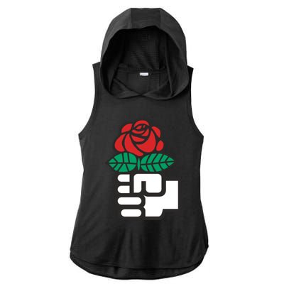 Dsa Democratic Socialists America Flowers Gift Meaningful Gift Ladies PosiCharge Tri-Blend Wicking Draft Hoodie Tank