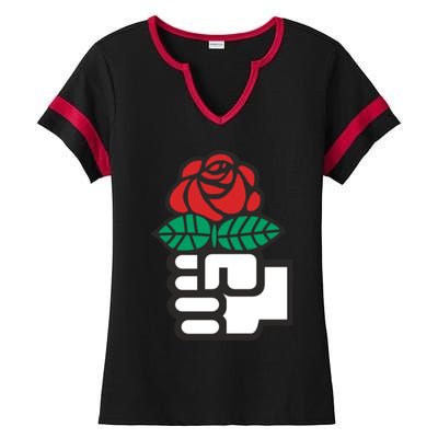 Dsa Democratic Socialists America Flowers Gift Meaningful Gift Ladies Halftime Notch Neck Tee