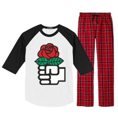 Dsa Democratic Socialists America Flowers Gift Meaningful Gift Raglan Sleeve Pajama Set