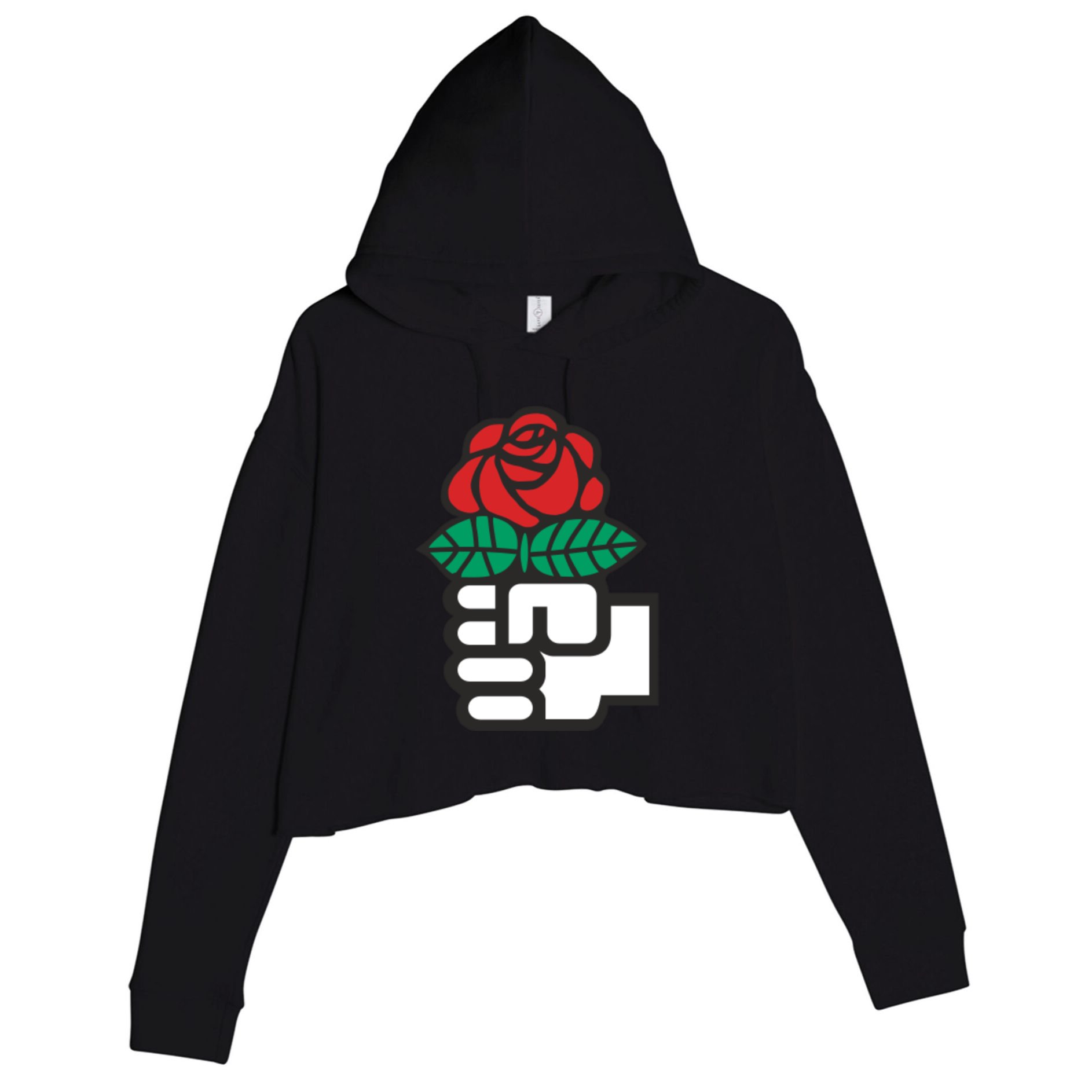 Dsa Democratic Socialists America Flowers Gift Meaningful Gift Crop Fleece Hoodie