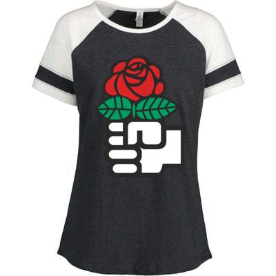 Dsa Democratic Socialists America Flowers Gift Meaningful Gift Enza Ladies Jersey Colorblock Tee