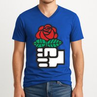 Dsa Democratic Socialists America Flowers Gift Meaningful Gift V-Neck T-Shirt