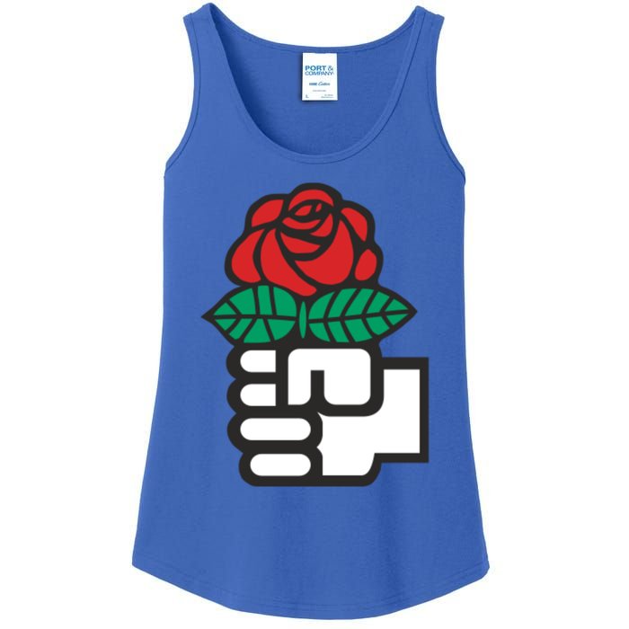 Dsa Democratic Socialists America Flowers Gift Meaningful Gift Ladies Essential Tank