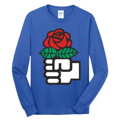 Dsa Democratic Socialists America Flowers Gift Meaningful Gift Tall Long Sleeve T-Shirt