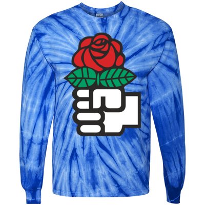 Dsa Democratic Socialists America Flowers Gift Meaningful Gift Tie-Dye Long Sleeve Shirt