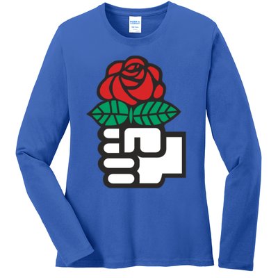 Dsa Democratic Socialists America Flowers Gift Meaningful Gift Ladies Long Sleeve Shirt