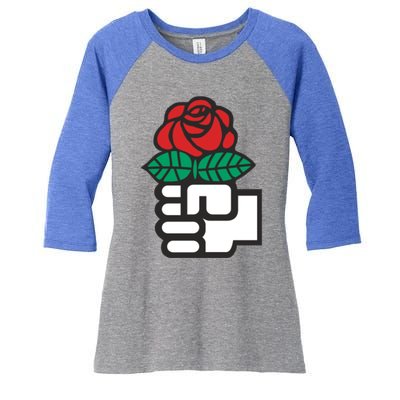 Dsa Democratic Socialists America Flowers Gift Meaningful Gift Women's Tri-Blend 3/4-Sleeve Raglan Shirt