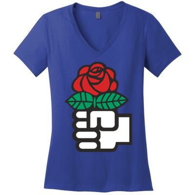 Dsa Democratic Socialists America Flowers Gift Meaningful Gift Women's V-Neck T-Shirt