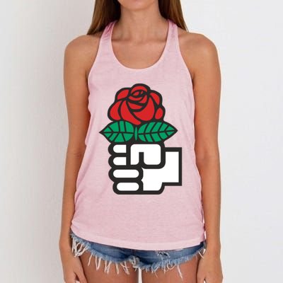 Dsa Democratic Socialists America Flowers Gift Meaningful Gift Women's Knotted Racerback Tank