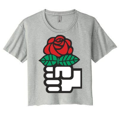 Dsa Democratic Socialists America Flowers Gift Meaningful Gift Women's Crop Top Tee