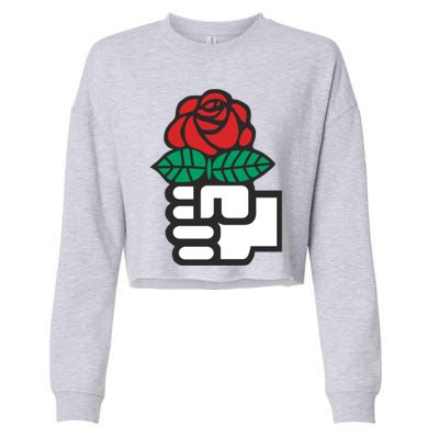 Dsa Democratic Socialists America Flowers Gift Meaningful Gift Cropped Pullover Crew