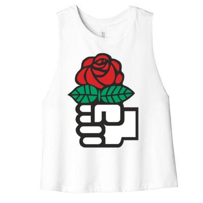 Dsa Democratic Socialists America Flowers Gift Meaningful Gift Women's Racerback Cropped Tank