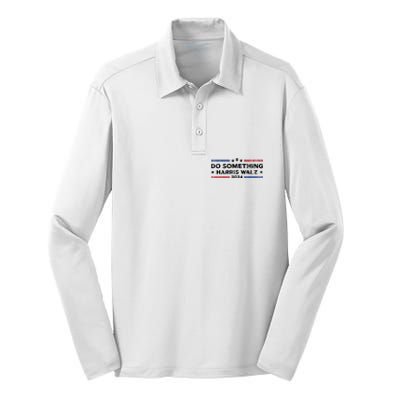 Dnc Do Something Kamala Harris Walz 2024 President Campaign Silk Touch Performance Long Sleeve Polo