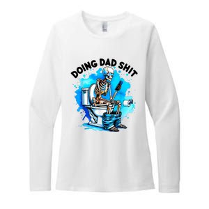 Doing Dad Shit Skeleton Toilet Womens CVC Long Sleeve Shirt