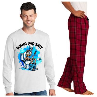 Doing Dad Shit Skeleton Toilet Long Sleeve Pajama Set