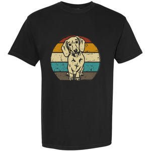 Dachshund Dog Silhouette Retro Gift Garment-Dyed Heavyweight T-Shirt