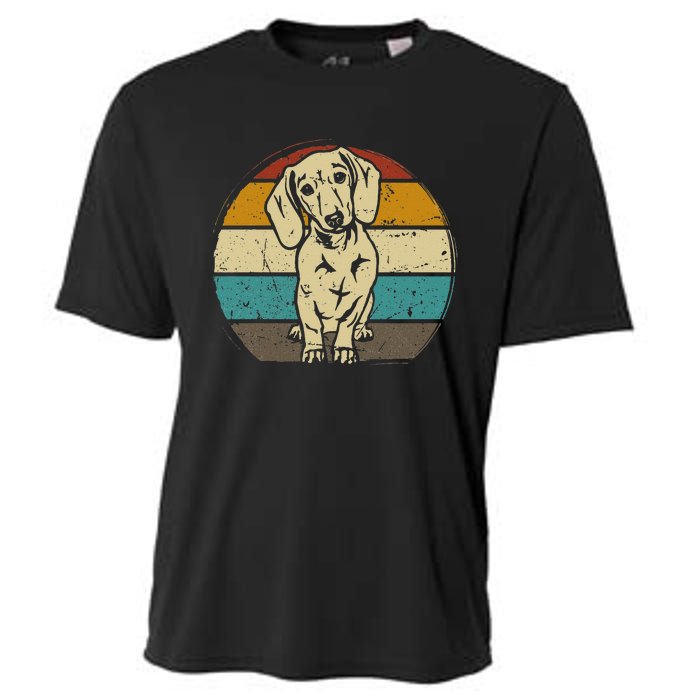 Dachshund Dog Silhouette Retro Gift Cooling Performance Crew T-Shirt