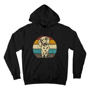 Dachshund Dog Silhouette Retro Gift Hoodie