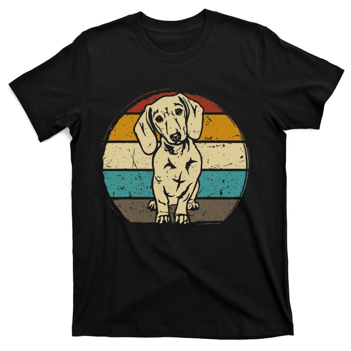 Dachshund Dog Silhouette Retro Gift T-Shirt