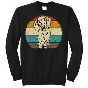 Dachshund Dog Silhouette Retro Gift Tall Sweatshirt