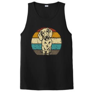 Dachshund Dog Silhouette Retro Gift PosiCharge Competitor Tank