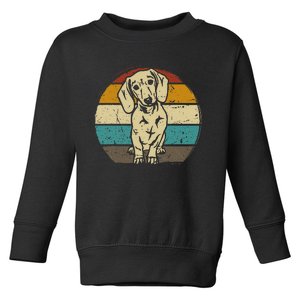 Dachshund Dog Silhouette Retro Gift Toddler Sweatshirt