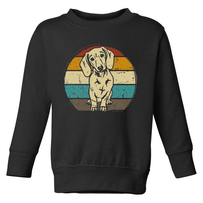 Dachshund Dog Silhouette Retro Gift Toddler Sweatshirt