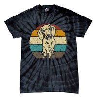 Dachshund Dog Silhouette Retro Gift Tie-Dye T-Shirt