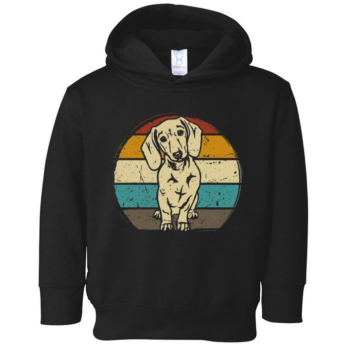 Dachshund Dog Silhouette Retro Gift Toddler Hoodie