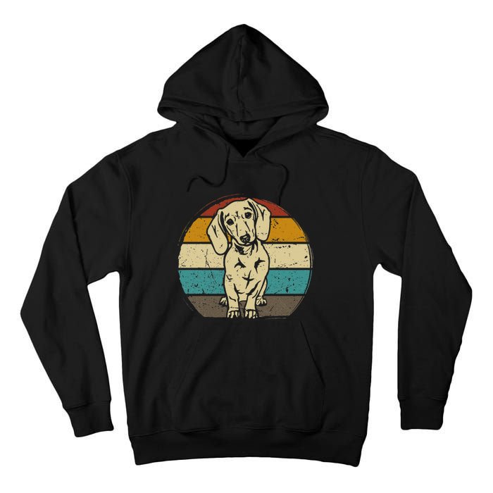 Dachshund Dog Silhouette Retro Gift Tall Hoodie