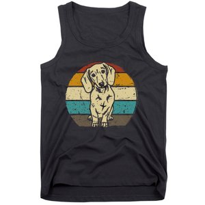 Dachshund Dog Silhouette Retro Gift Tank Top