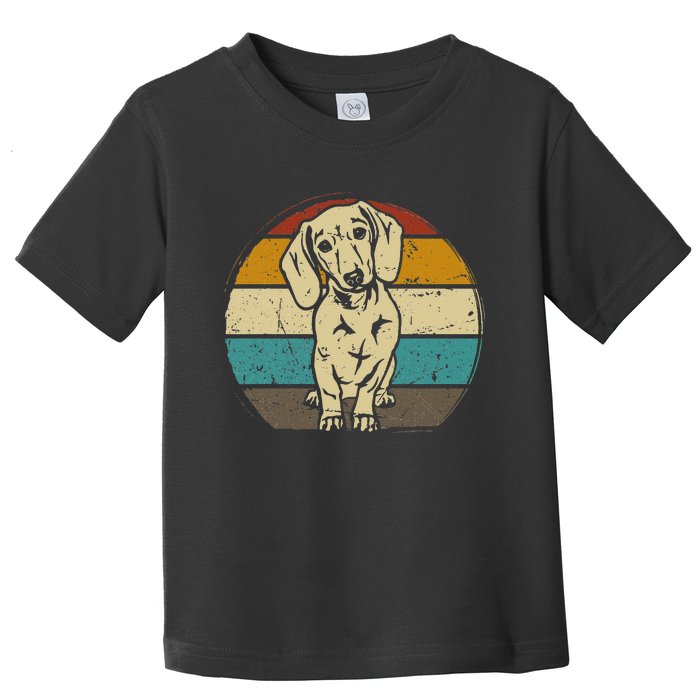 Dachshund Dog Silhouette Retro Gift Toddler T-Shirt