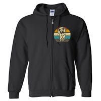 Dachshund Dog Silhouette Retro Gift Full Zip Hoodie