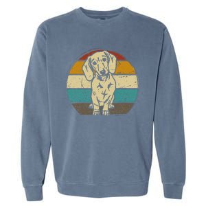 Dachshund Dog Silhouette Retro Gift Garment-Dyed Sweatshirt