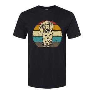 Dachshund Dog Silhouette Retro Gift Softstyle CVC T-Shirt