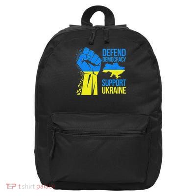 Defend Democracy Support Ukraine Ukrainian Flag Peace  16 in Basic Backpack