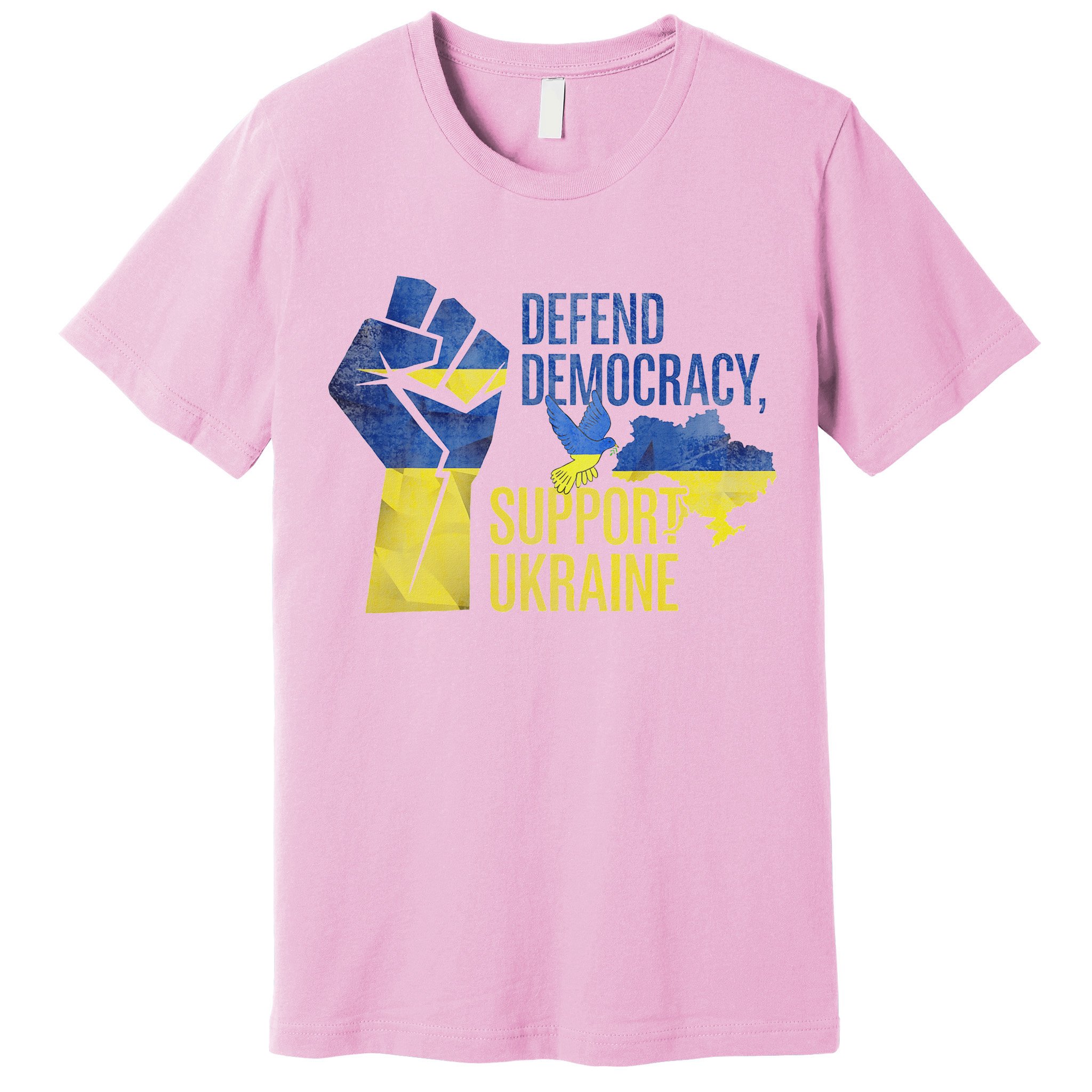 Defend Democracy Support Ukraine Zelensky Ukrainian Flag Premium T-Shirt