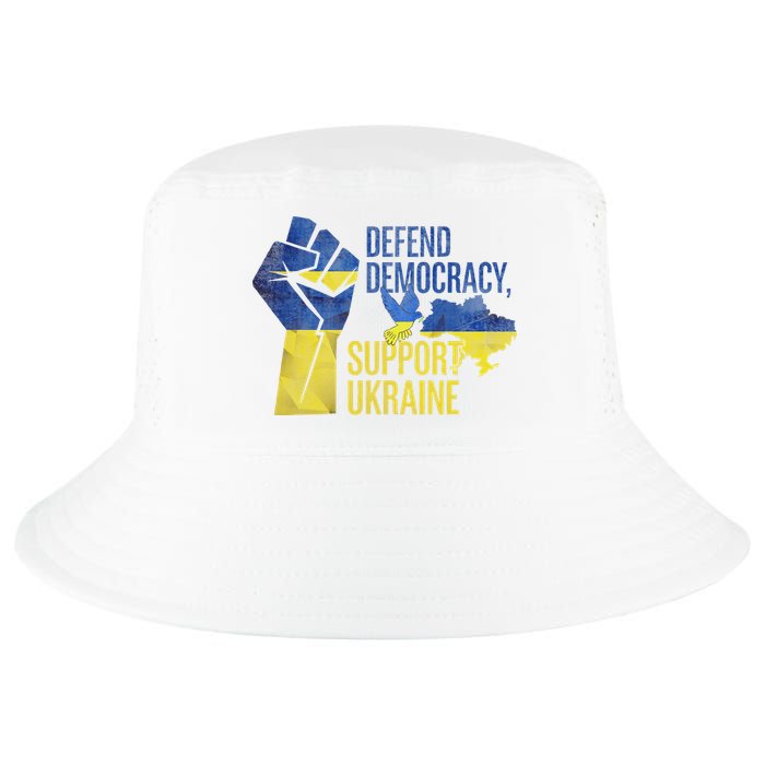 Defend Democracy Support Ukraine Zelensky Ukrainian Flag Cool Comfort Performance Bucket Hat