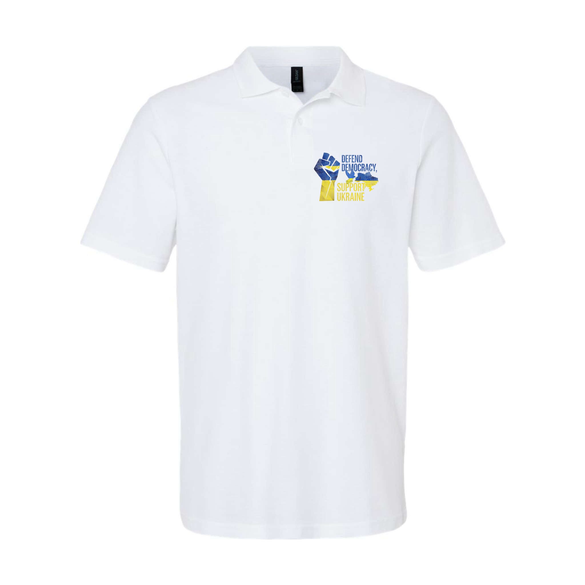 Defend Democracy Support Ukraine Zelensky Ukrainian Flag Polo