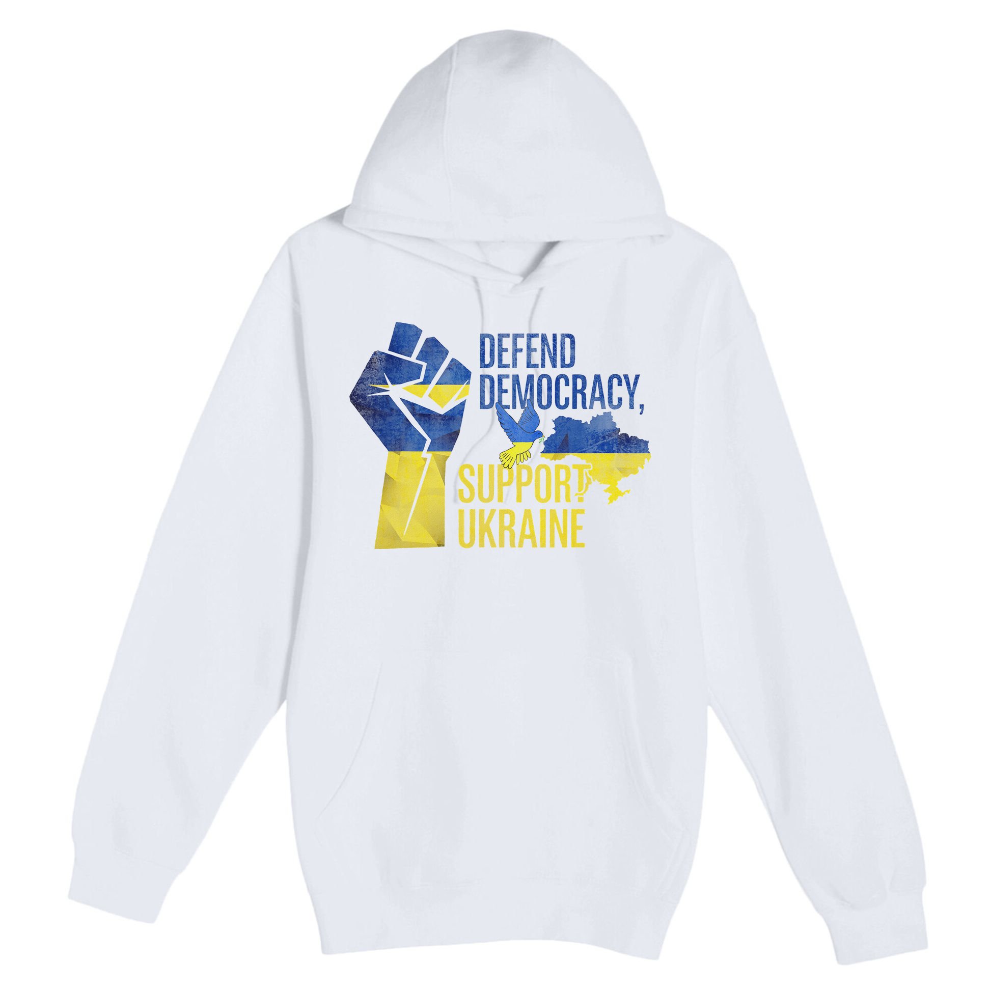 Defend Democracy Support Ukraine Zelensky Ukrainian Flag Premium Pullover Hoodie