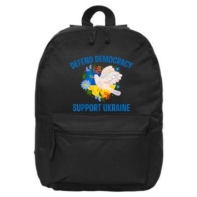 Defend Democracy Support Ukraine Stand With Zelensky Peace 16 in Basic Backpack