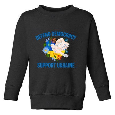 Defend Democracy Support Ukraine Stand With Zelensky Peace Toddler Sweatshirt