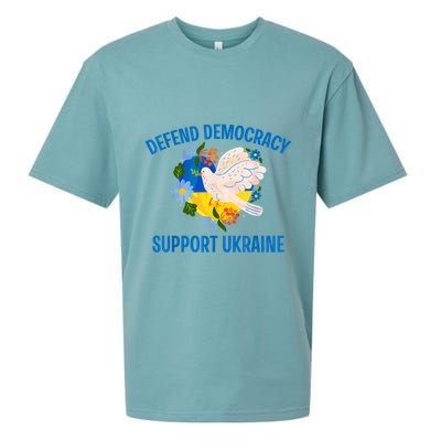 Defend Democracy Support Ukraine Stand With Zelensky Peace Sueded Cloud Jersey T-Shirt